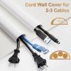 39" Side Open Cord Hider for Wall Mounted Tv, Extension Flexible Cable Cover to Hide Conceal Cords Along Wall,Wire Raceway Management Cable Concealer Channel,Electric Cord Organizer,W 1.08" H 0.6" view 2