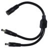 DC5521 Power Cable Female to 2xMale Connector 5.5x2.1mm Adapter Cord Wire for Security Cameras and Networking Devices view 1