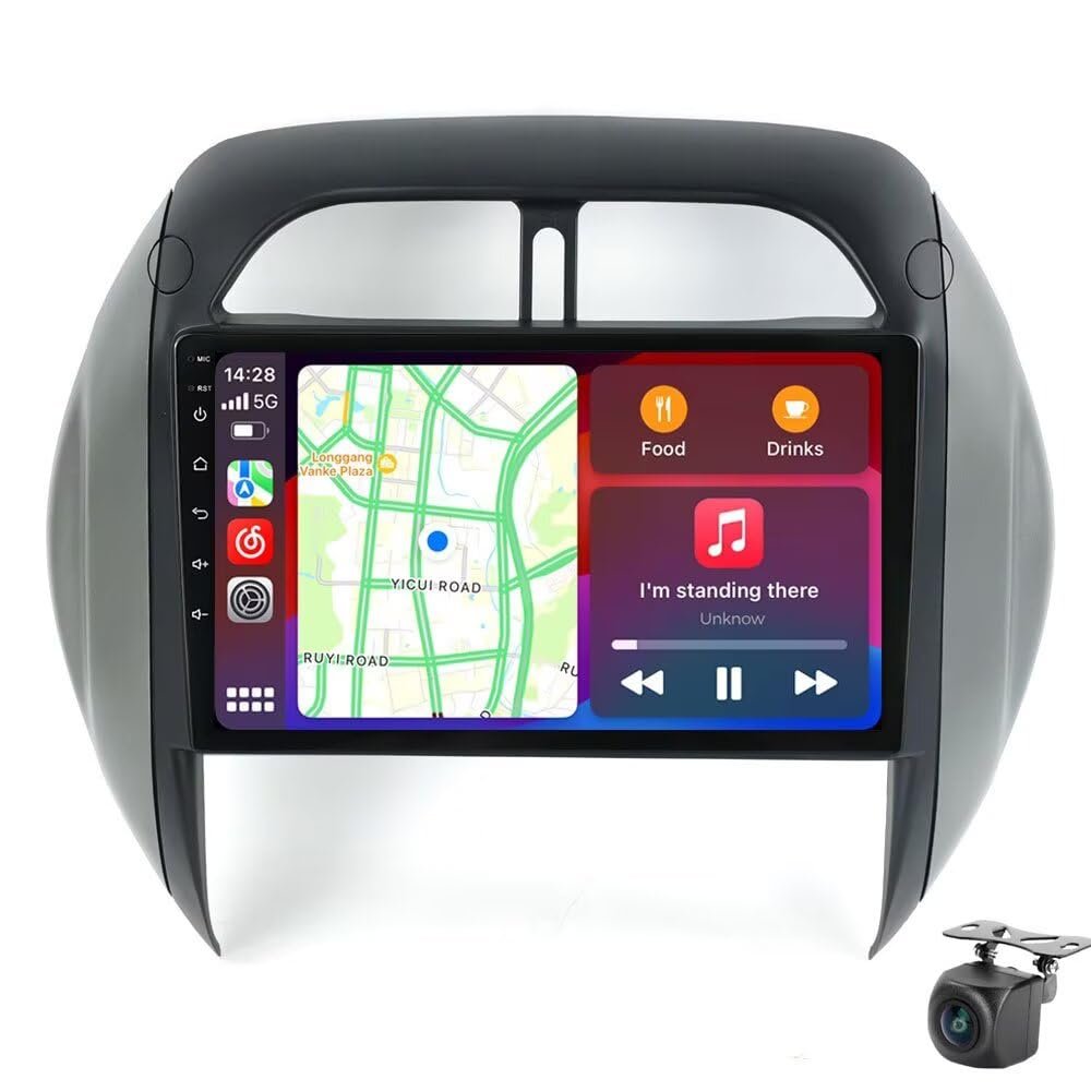 Stereo for Toyota RAV4 2003 2004 2005, Biorunn 9 Inch GPS Radio Wireless Car-Play Android Auto Upgrade Dash Kit IPS Navi RDS Head Unit 2GB RAM 32GB ROM