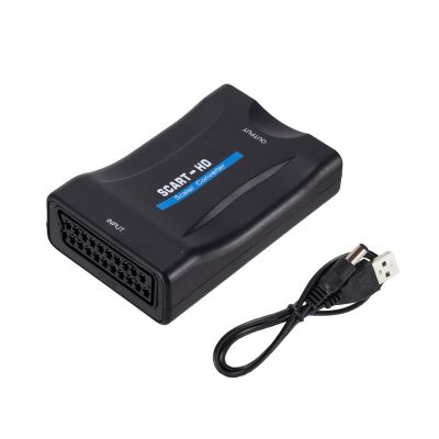 BAIMOQI SCART to Multimedia Interfaces Converter 1080P Adapter Connecting Old Devices to Modern Displays with USB Power Cord