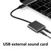 BAIMOQI USB Sound Adapter External Stereo Sound Card with 3.5mm Headphone Microphone Port Suitable for PC Laptop view 2