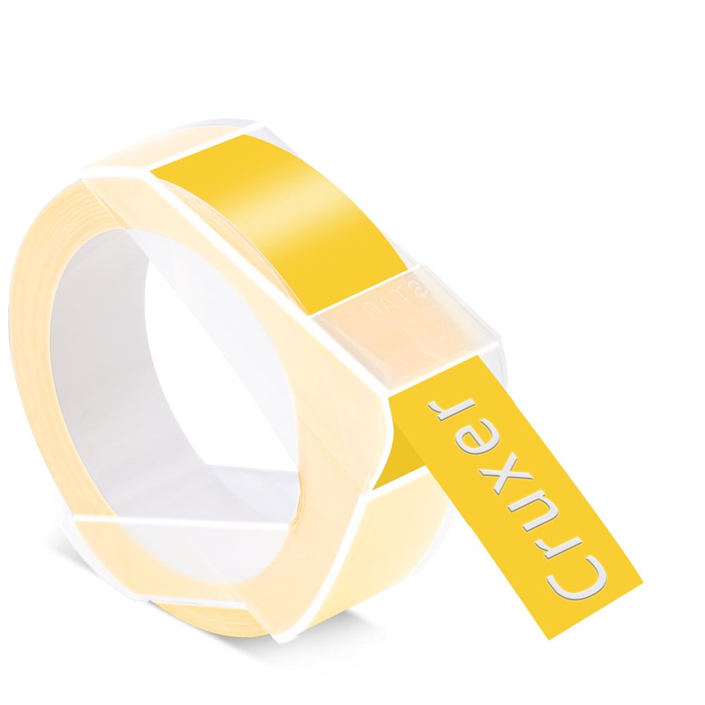 40 Pack Cruxer Replacement for Dymo A521208 3D Embossing Tape 12mm x 3m White on Yellow Self-Adhesive Embossed Label Replacement for Office Mate II 1540 154000 Organizer Xpress Pro 1575 Label Maker