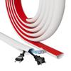 78" Side Buckle Cable Hider Cords,Extension Cord Covers for Wires On Wall,Adhesive Cord Hider for Wall Mount Tv, Wire Channel for Cable Concealer,Cable Raceway Home & Office,White, W 1.08" H 0.6" view 1