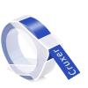 100 Pack Cruxer Replacement for A521206 3D Embossing Tape 12mm x 3m White on Blue Self-Adhesive Embossed Label Replacement for Office Mate II 1540 154000 Organizer Xpress Pro 1575 Label Maker view 1