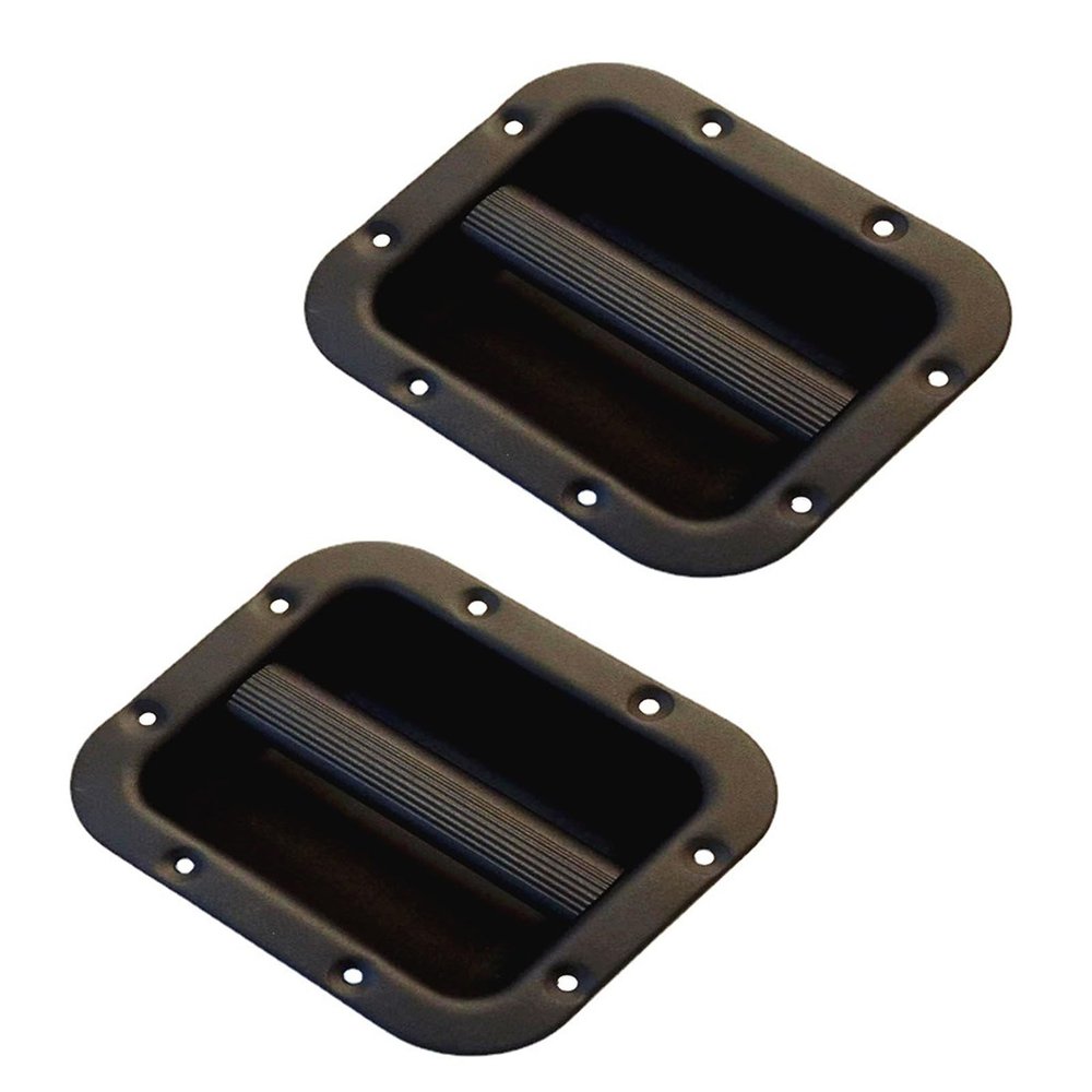 2Pcs Heavy Duty Black Steel Speakers Cabinet Handles Ergonomic Easy Portability Professional Stage Box Carry Gear Strong