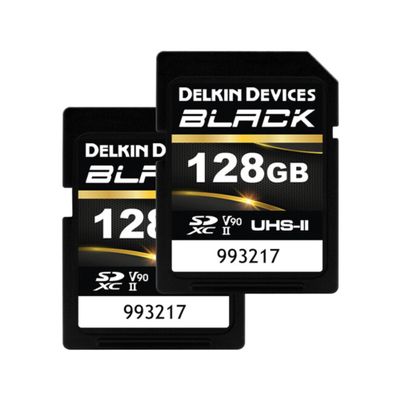 Delkin Devices Black 128GB SDXC UHS-II V90 SD Memory Card (2-Pack)