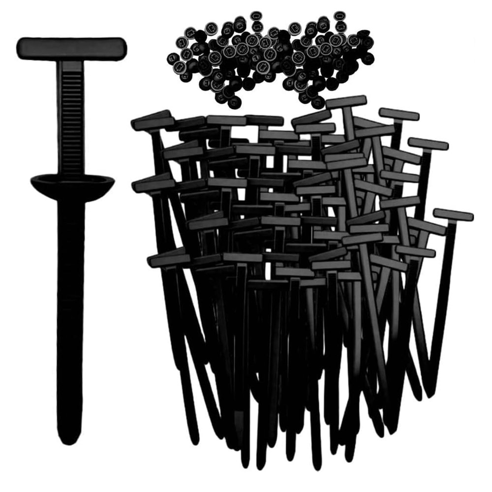 100pcs Nylon Universal Cable Tie Buckles, New Multifunctional Nylon Zip Ties With Pin & Button Design Plastic Cable Ties Tool Fasteners Car Body UV Resistant Zipties for Car Daily Repair