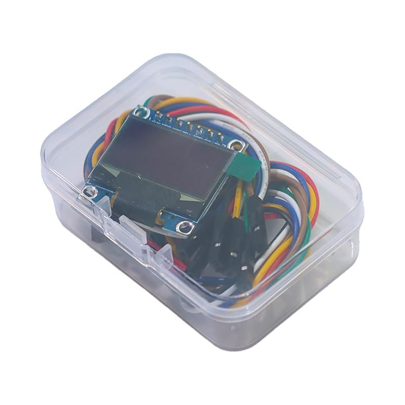 0.96 Inch OLED LCD Display OLED 12864 LCD Screen Module 7P Cable SPI Serial Mouth Blue (White)