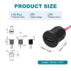 MECCANIXITY 10pcs Type-C Female Chassis 2 Pin Wire, 5V 3A Round Threaded USB-C Female Socket to PH2.0 Waterproof Terminal Extension Cable with Cover for PC, LED Lamps, Laptop 6" view 2