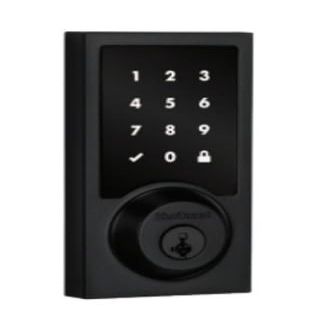 99180-006 Home Connect 918 Z-Wave LR Smart Lock Contemporary Style, Matte Black Finish