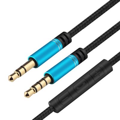 3pcs 3.5mm audio cable aux male to male volume control vehicle audio cable