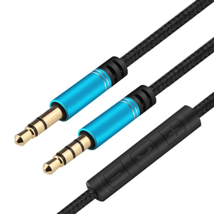 3pcs 3.5mm audio cable aux male to male volume control vehicle audio cable