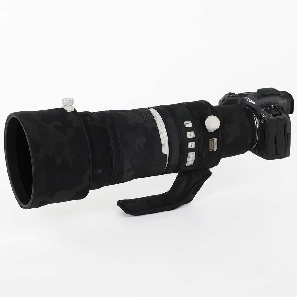 CHASING BIRDS Lens Camouflage Waterproof Coat for Canon RF 100-300mm F2.8 L is USM Rainproof Lens Protective Cover Version IV (Shadow Black, with Extender RF 2X)
