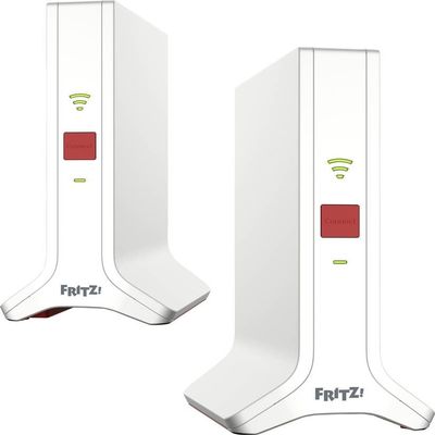 Fritz! Net set 4200 set of 2 (2 x fritz!Repeater, ideal for internet router or fibre modem (ONT), WLAN coverage for 3-5 rooms, triband Wi-Fi 6 with up to 4200 Mbps, German language version)