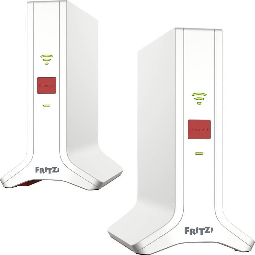 Fritz! Net set 4200 set of 2 (2 x fritz!Repeater, ideal for internet router or fibre modem (ONT), WLAN coverage for 3-5 rooms, triband Wi-Fi 6 with up to 4200 Mbps, German language version)