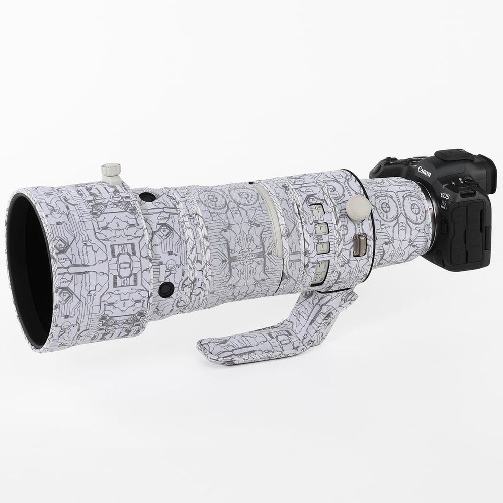 CHASING BIRDS Lens Camouflage Waterproof Coat for Canon RF 100-300mm F2.8 L is USM Rainproof Lens Protective Cover Version IV (Electric White)