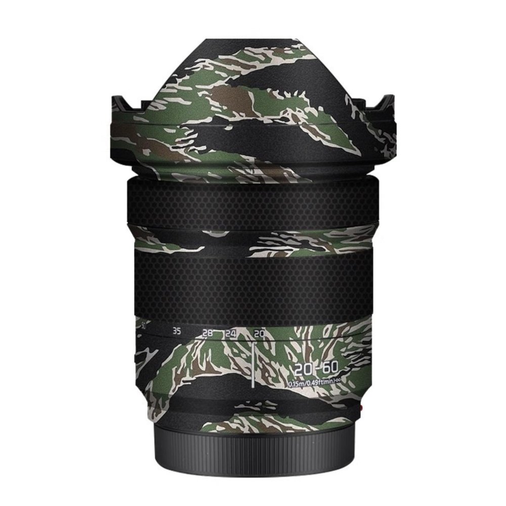 Camerea Lens Skin Anti-Scratch Sticker for Panasonic LUMIX S 20-60mm F3.5-5.6 Coat Vinly Protective Film Body Protector Decals Cover 20-60 3.5-5.6(Tiger Stripe Camo)