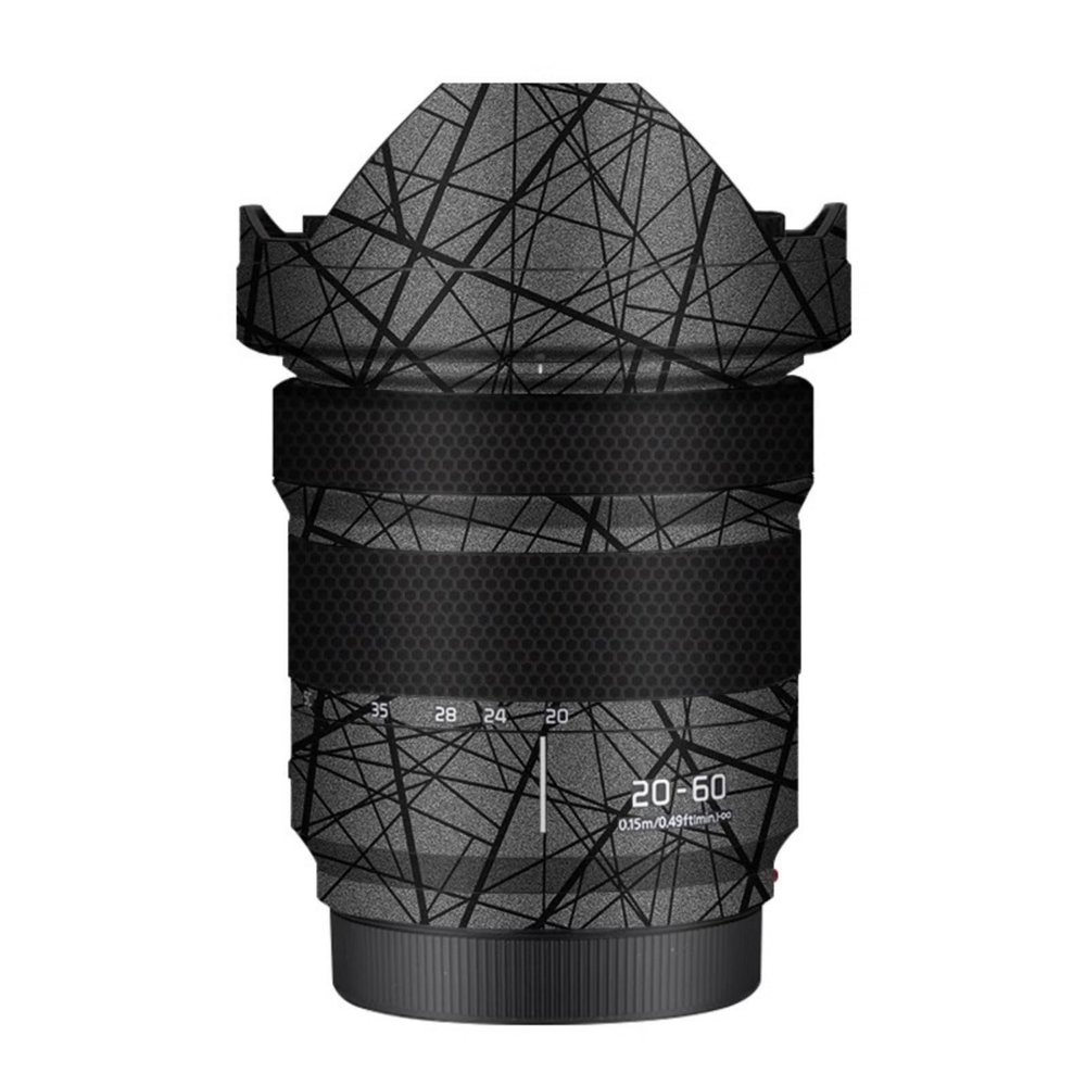 Camerea Lens Skin Anti-Scratch Sticker for Panasonic LUMIX S 20-60mm F3.5-5.6 Coat Vinly Protective Film Body Protector Decals Cover 20-60 3.5-5.6(Cross Gray)