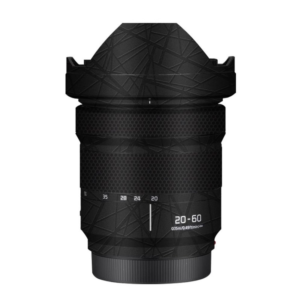 Camerea Lens Skin Anti-Scratch Sticker for Panasonic LUMIX S 20-60mm F3.5-5.6 Coat Vinly Protective Film Body Protector Decals Cover 20-60 3.5-5.6(Cross Black)