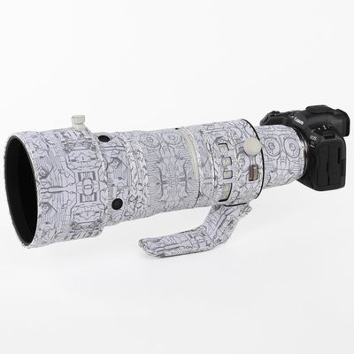 CHASING BIRDS Lens Camouflage Waterproof Coat for Canon RF 100-300mm F2.8 L is USM Rainproof Lens Protective Cover Version IV (Electric White, with Eos-R)