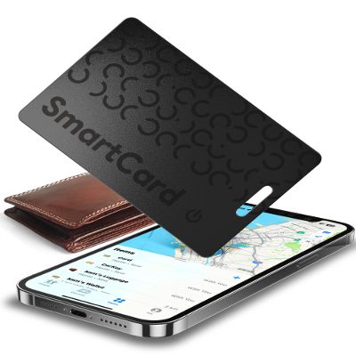 Midlocater MFi Certified Wallet Tracker Card for Apple Find My, Ultra Slim Rechargeable & IP68 Waterproof Item Finder Locator Tag to Find Lost Wallets, Keys, Luggage (Blue, 1 Pack)