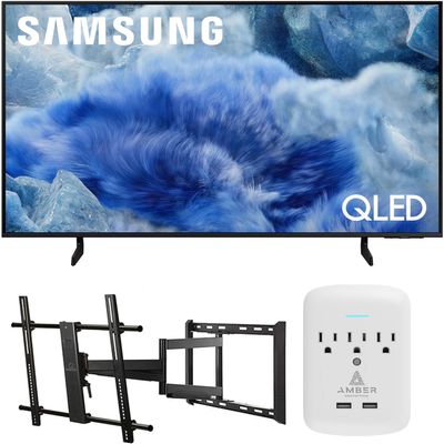 Samsung QN50Q8FAAFXZA 50 Inch Class QLED Q8F 4K Vision AI Smart TV with a Walts Large/Extra Large Full Motion Mount for 43"-90" TVs and Amber Protection 3-Outlet-Surge Surge Protector (2025)