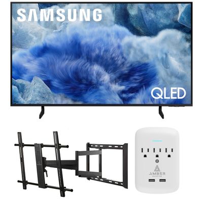 Samsung QN43Q8FAAFXZA 43 Inch Class QLED Q8F 4K Vision AI Smart TV with a Walts Large/Extra Large Full Motion Mount for 43"-90" TVs and Amber Protection 3-Outlet-Surge Surge Protector (2025)