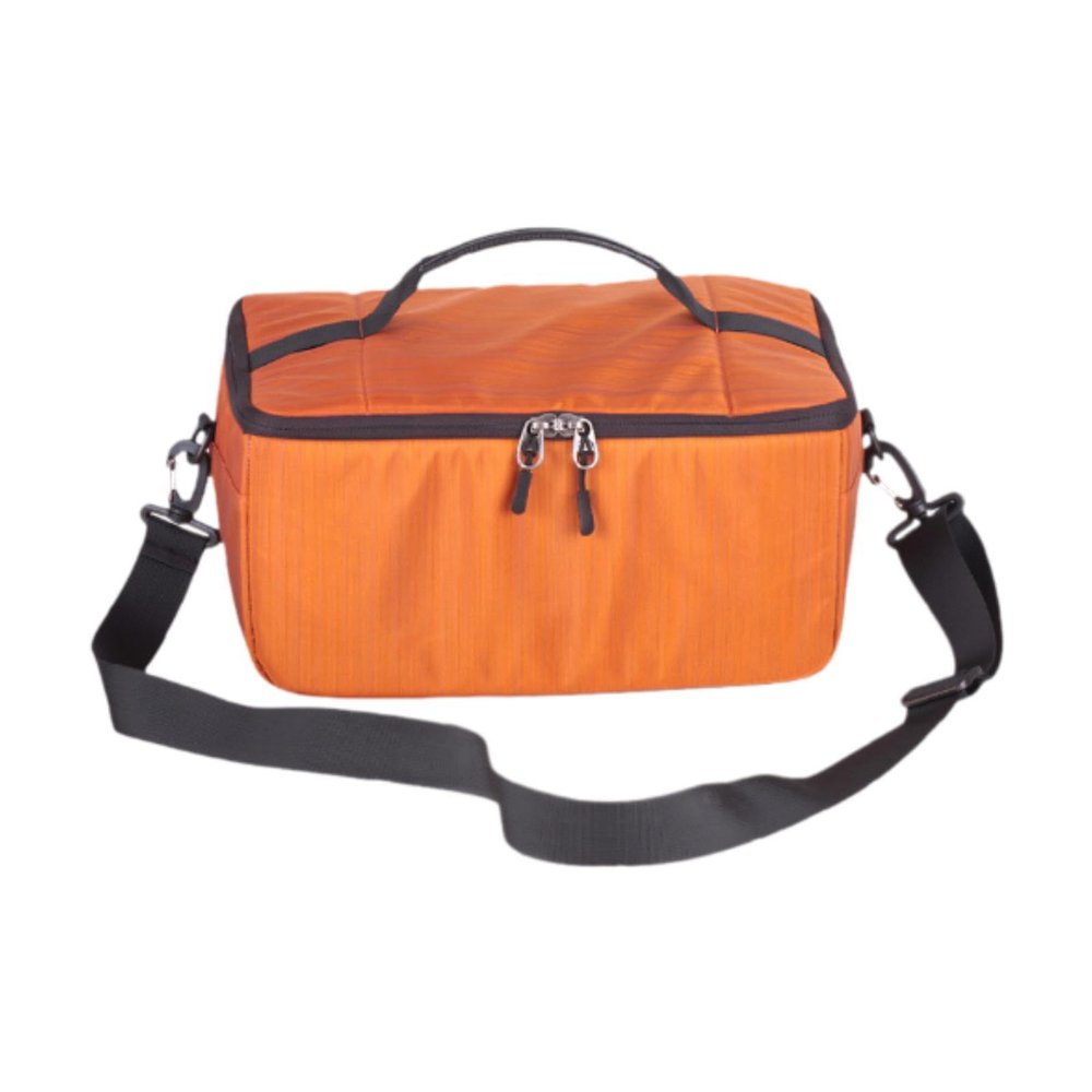 Crossbody Bag for Camera with Waterproof Feature and Adjustable Strap, Orange