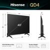 Hisense 40-Inch Class QD4 Series Hi-QLED FHD Smart Fire TV (40QD4QF, 2025 Model) - Quantum Dot Color, DTS Virtual: X, Alexa Built in, Slim Bezel Design view 3