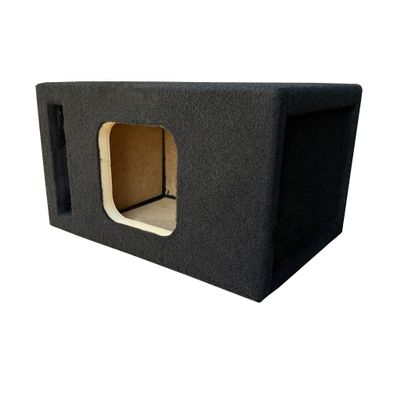 10 in Single Solo X Black Plush Carpeted Single Vented Enclosure - All 1 in Construction with Extra Bracing - Proudly USA Built