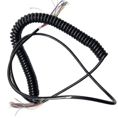 ACFFVBW Coiled Extension Cord, 24 Cores 0.25mm Square Spiral Cable Handwheel Cable Shielded Spring Wire CNC Machine Tool Connecting(Stretch 6 Meter)