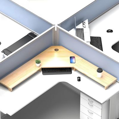 3 Monitor Stand for Corner Desks Wooden Monitor Riser with Storage Shelf Space-Saving Office Tabletop Screen Stand with Cable Management Hole