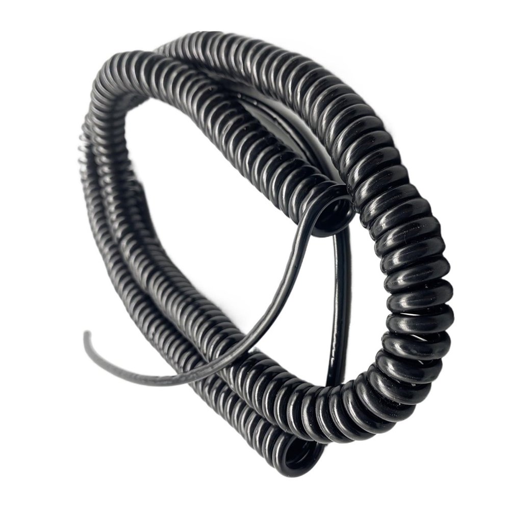 ACFFVBW Coiled Extension Cord, 5 Core Expandable Power Spiral Cable 17AWG Elastic Spiral Cable Telescopic(Stretch 1.25 Meters)