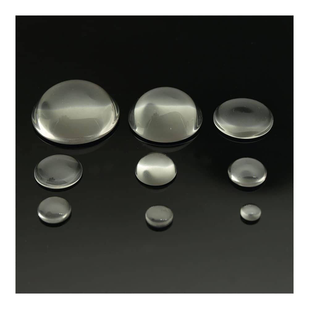 Lab Microscope Accessories 5pcs No Edge Diameter 6MM to 40MM Optional Glass Plano Convex Condenser Glass LED Lens Focusing Optical Lens(D15F20H3.8)