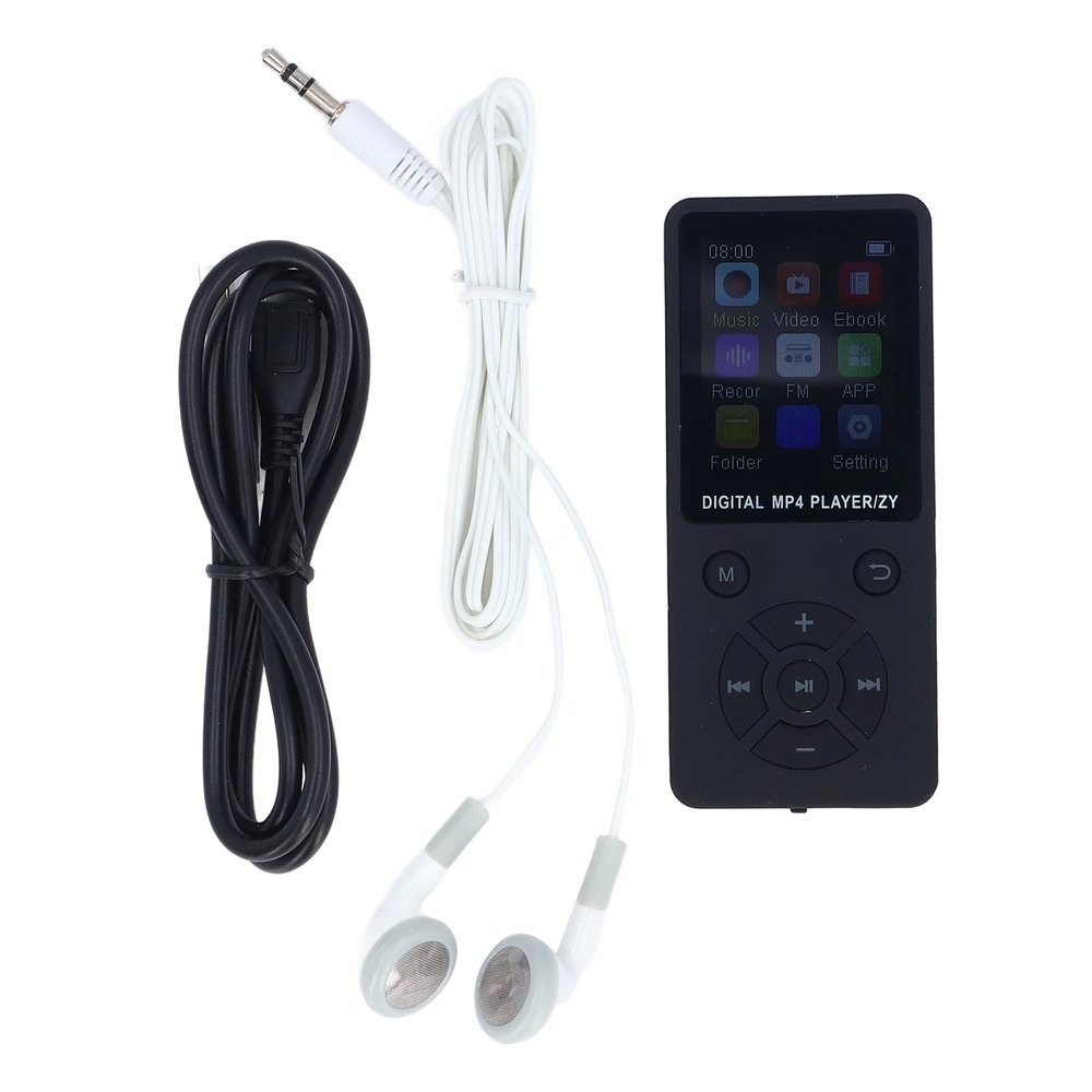 64GB MP3 MP4 Player with 5.0, 1.8 Inch Screen, Portable HiFi Music Player, Speaker, Video, FM, E Book Support, Up to 128GB Expandable Memory (Black)