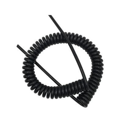 ACFFVBW Coiled Extension Cord, 3 Core Spiral Cable 0.3mm 22AWG Control Line Wire Spring Power Cord Sheath Tensile(Stretch 7 Meter)