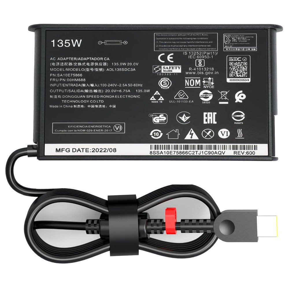 135W 100W USB C Charger for Lenovo ThinkPad P14s P16s T16 Z16 Gen 1 2 3 4 5, ThinkBook 13x 14 14p 16 G2 G3 G4+ G6 G7 ACH IAP ARA ARH ABP ADL135YSDC3A AC Adapter Power Supply
