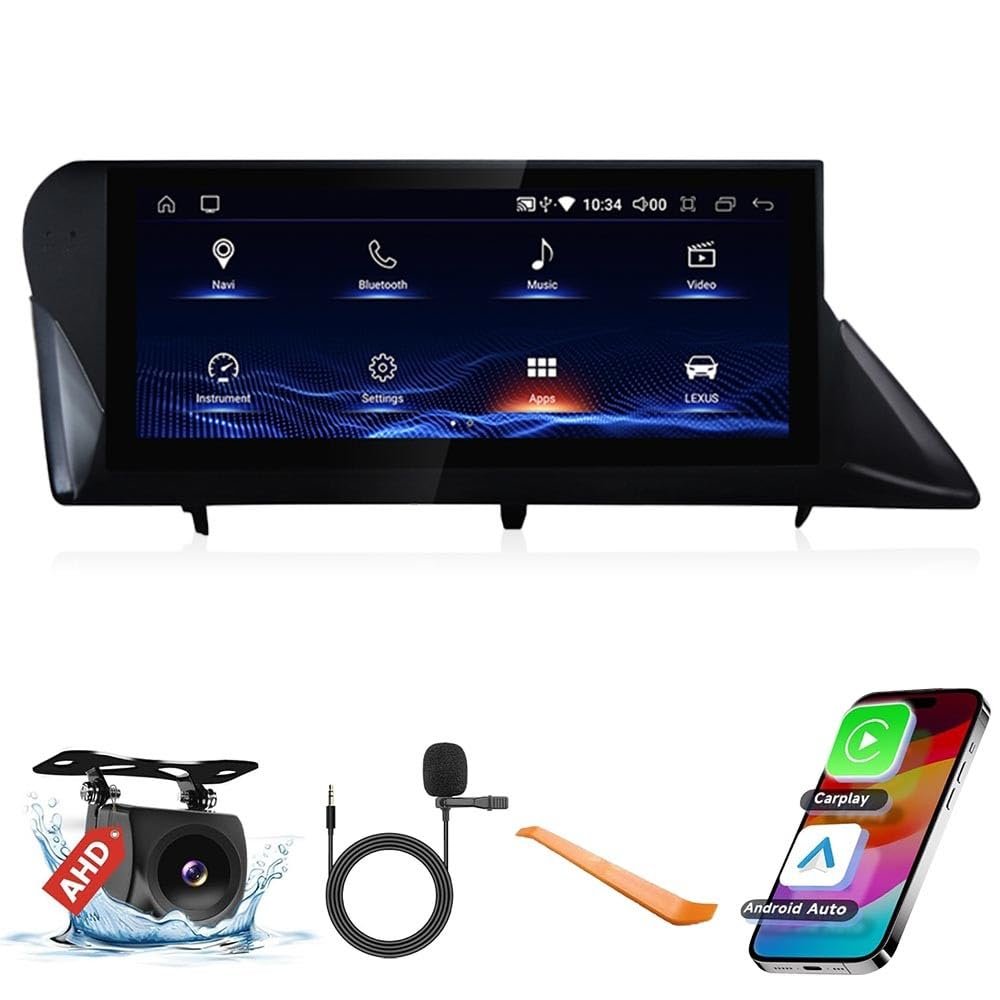 10.25" Octa Core 4G+32G Car CarPlay Android Auto Navigation Android Stereo GPS Radio Display IPS Touchscreen Headunit Tablet Media Player(V1) for Lexus RX 2009-2014