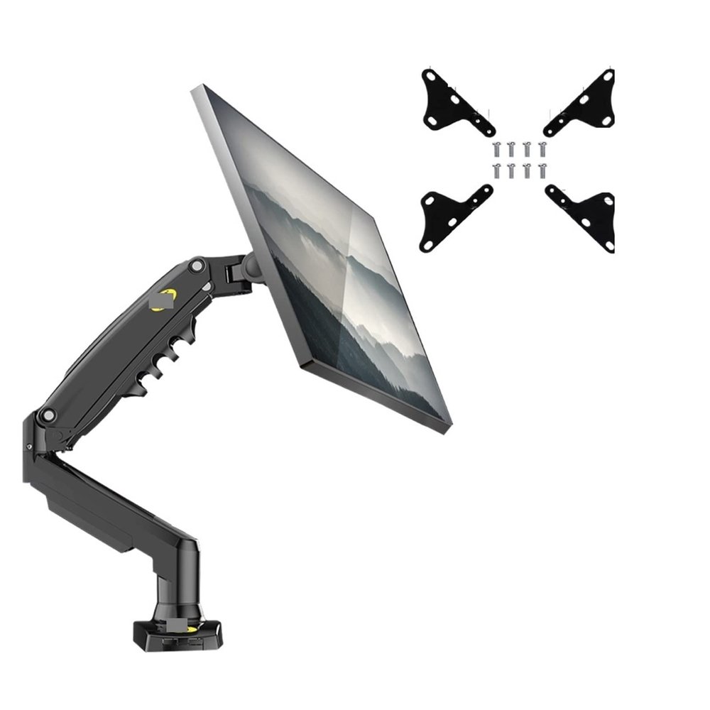 ADBWEKKF F80 Desktop 17"-30" LCD LED Monitor Holder Arm Gas Spring Full Motion Gas Strut Flexi TV Mount Loading 2-9kgs(with Adaptor)