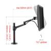 ADBWEKKF OL-1 10-32" Aluminum Dual Arm LCD Tv Table Mount Tilt 360 Rotate Monitor Desk Stand Vesa 75 100 Rotatable Bracket Computer Stand(Silver) view 4