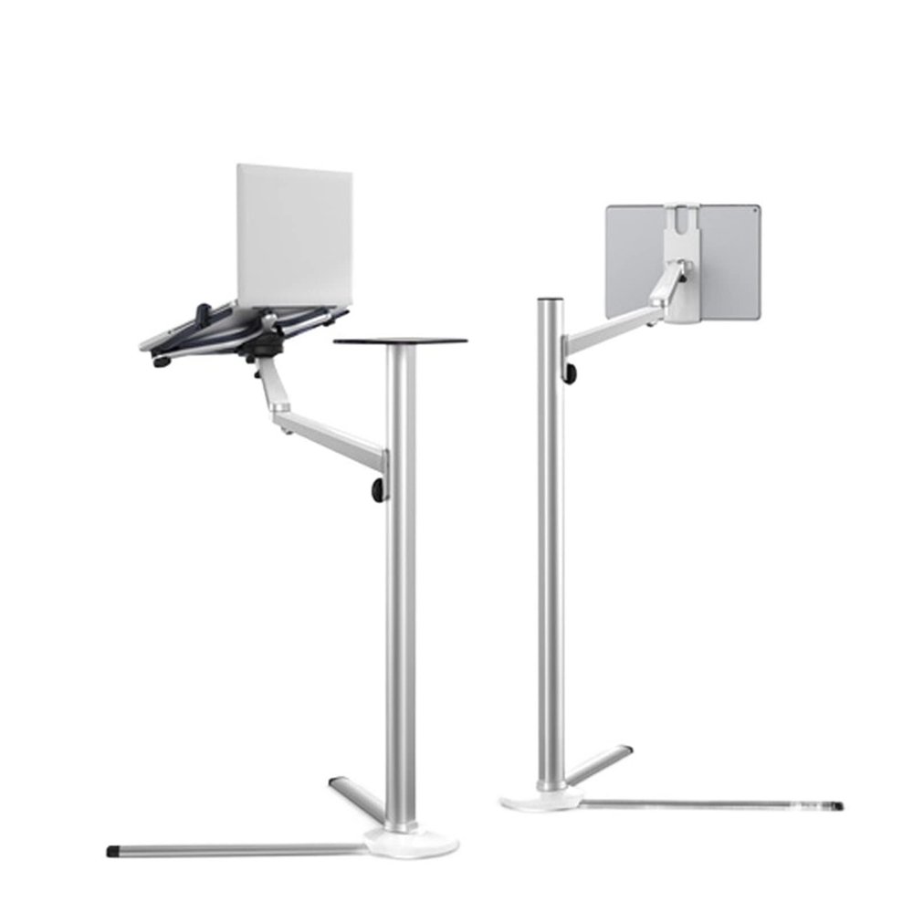 ADBWEKKF UP-8 Aluminum Tilt 360 Rotate 10-15" Laptop Stand Holder with Mouse Tray 7"-13" Tablet Phone Stand Floor Shelf Around Sofa Bed