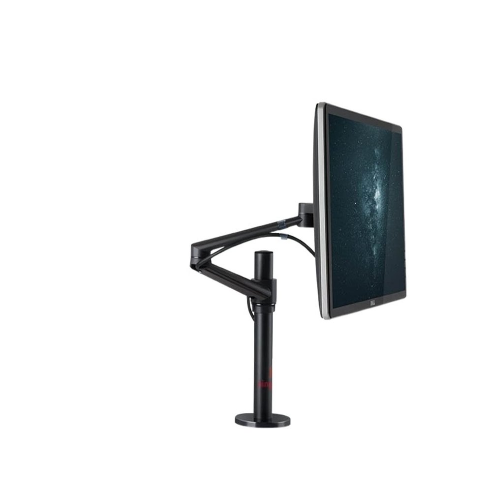 ADBWEKKF OL-1 10-32" Aluminum Dual Arm LCD Tv Table Mount Tilt 360 Rotate Monitor Desk Stand Vesa 75 100 Rotatable Bracket Computer Stand(Black)