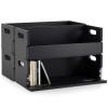 CroBlissful 4 Set Wooden CD Storage Box Holder Shelf Cassette Tape Display Racks with Carrying Handles, Organizer Shelf for Movie Cases, DVDs, Each Set Can Store up to 36 Pcs CDs (Black) view 1
