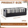 CroBlissful 4 Set Wooden CD Storage Box Holder Shelf Cassette Tape Display Racks with Carrying Handles, Organizer Shelf for Movie Cases, DVDs, Each Set Can Store up to 36 Pcs CDs (Black) view 2