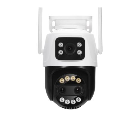 JUCFRDNJ 12MP 5K PTZ WiFi Camera 8X Zoom Dual Screen Ai Human Detect Auto Tracking CCTV Outdoor Surveillance Camera Home(12MP NO Card)