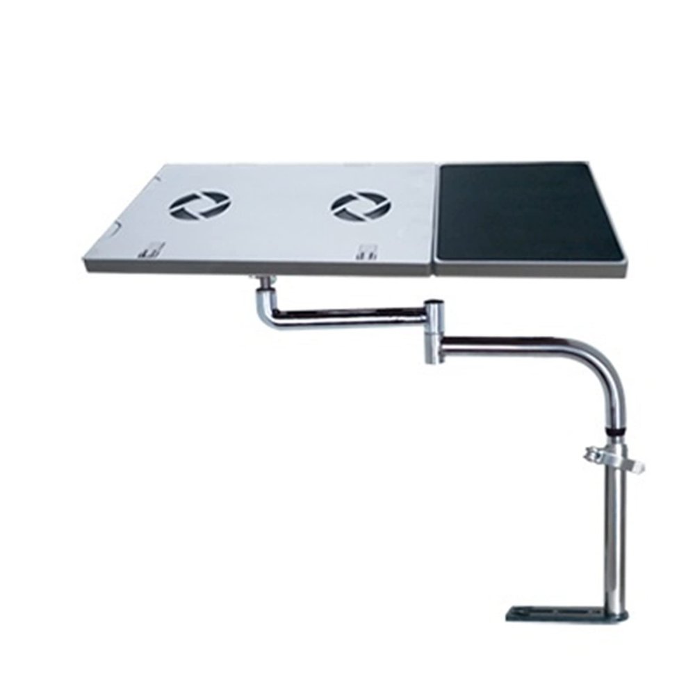 ADBWEKKF Full Motion 360degree Rotation Laptop Car Mount Stand Desk Car Dining Table Writing Board Notebook Tablet PC Holder with USB Fan(BLOK831W)