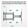 ADBWEKKF TV Wall Mount Swivel Tilt Bracket for 26-50" LED Flat Screen Monitor VESA 400x400 with Full Motion Articulating view 3