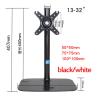 ADBWEKKF White Single Monitor Desktop Stand 13"-32" Screen Holder Arm Computer Table Support with Big Base No Clamp Simple No Arm(LCD-T1000W) view 2