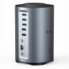 ORICO USB-C Triple Monitor Docking Station with 3 HDMI Ports, 15-in-1 USB C Laptop Dock for MacBook Pro M1/M2/Windows, 7 USB Ports, Ethernet,100W PD, SD/TF Card Reader, 3.5mm Audio (Grey) view 1