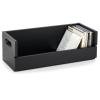 CroBlissful 1 Set Wooden CD Storage Box Holder Shelf Cassette Tape Display Racks with Carrying Handles, Organizer Shelf for Movie Cases, DVDs, Each Set Can Store up to 36 Pcs CDs (Black) view 1